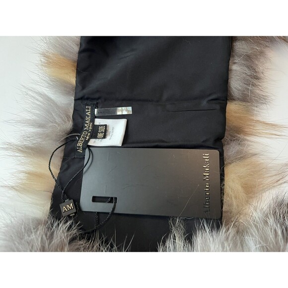 Alberto Makali blue Fox Fur Stole Wrap Scarf Shawl Multicolor Brown Hues NWT 52” - Picture 8 of 16